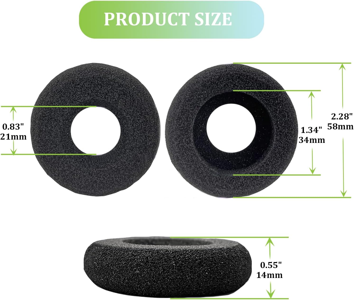 Ear Pads for Plantronics Headset Replacement Ear Cushions for Plantronics HW251N HW261N HW510 HW520 Blackwire C320 3210 3220 3320 Jabra PRO 920 Biz 2300 GN2000 Headphones (4 Pack) - Image 3