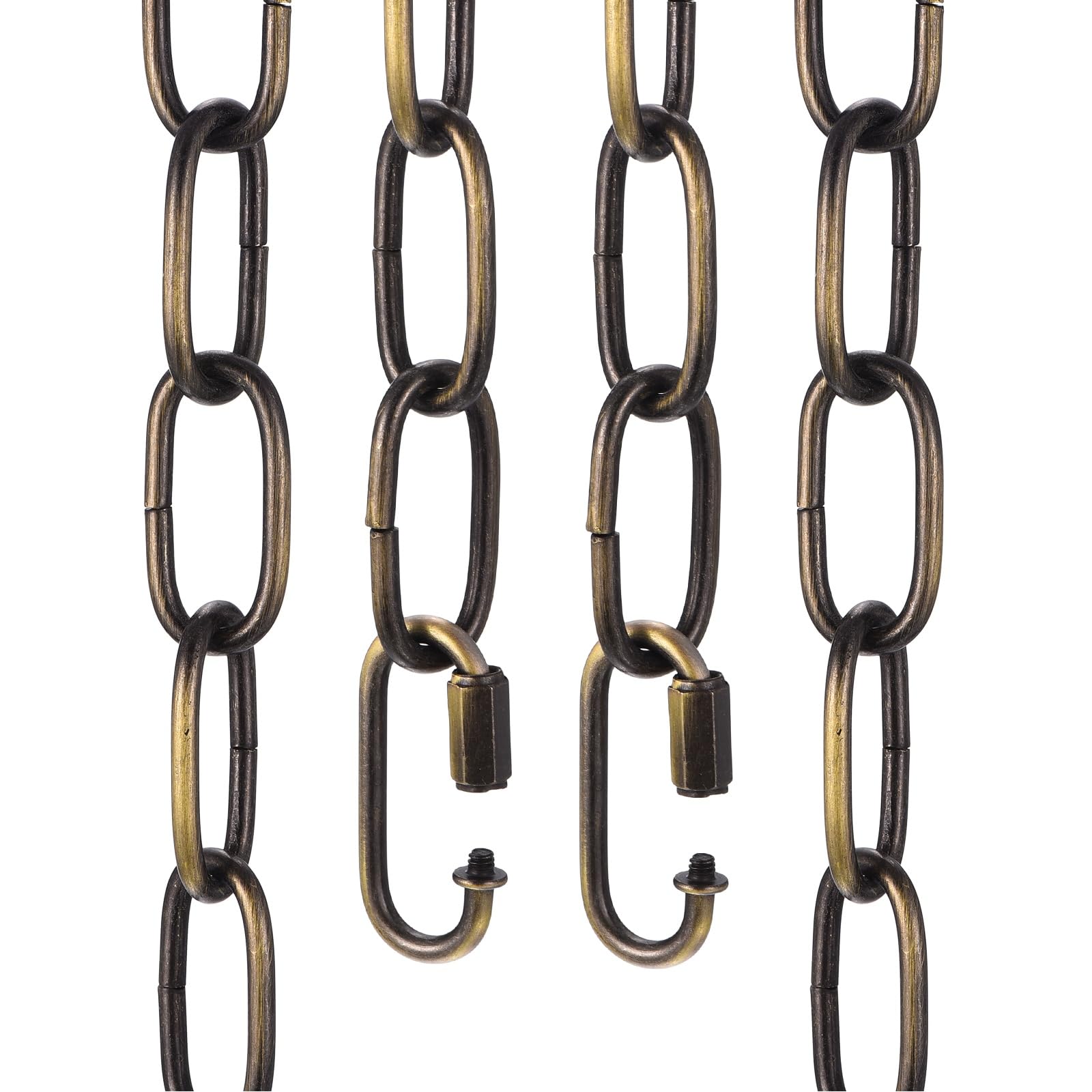 sourcing map 3ft Lighting Hanging Chain, 4mm/0.16" Looping Metal Pendant Chandelier Chain Extension with 2 Quick Link Lock for Hanging Plant Pendant Chandelier Light Fixture, Bronze — image 1