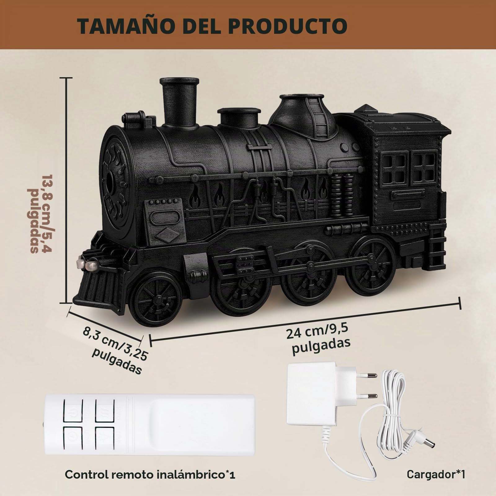 Humidificador de tren de 300 ml, humidificador de aire, difusor de aceites esenciales, humidificador de aire para cámara ultrasónica, para una humidificación eficaz y una distribución de perfumes