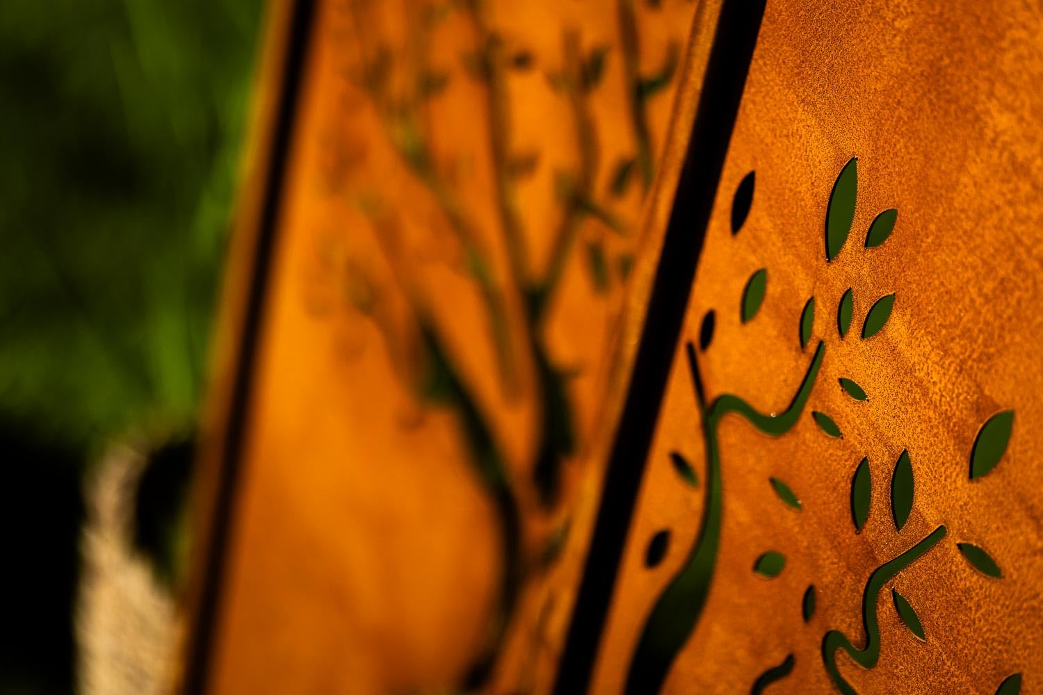 Plaque de jardin en patine à emboîter - Décoration de jardin rouillée - Fleurs - Décoration de jardin