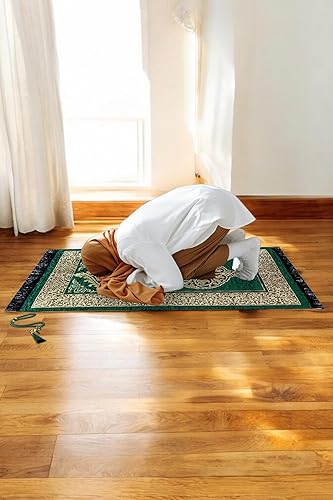 Miniatura 2 de ihvan Online Alfombra de oración musulmana con cuentas de oración, Janamaz, Sajadah, suave alfombra de oración islámica, regalo islámico para Eid