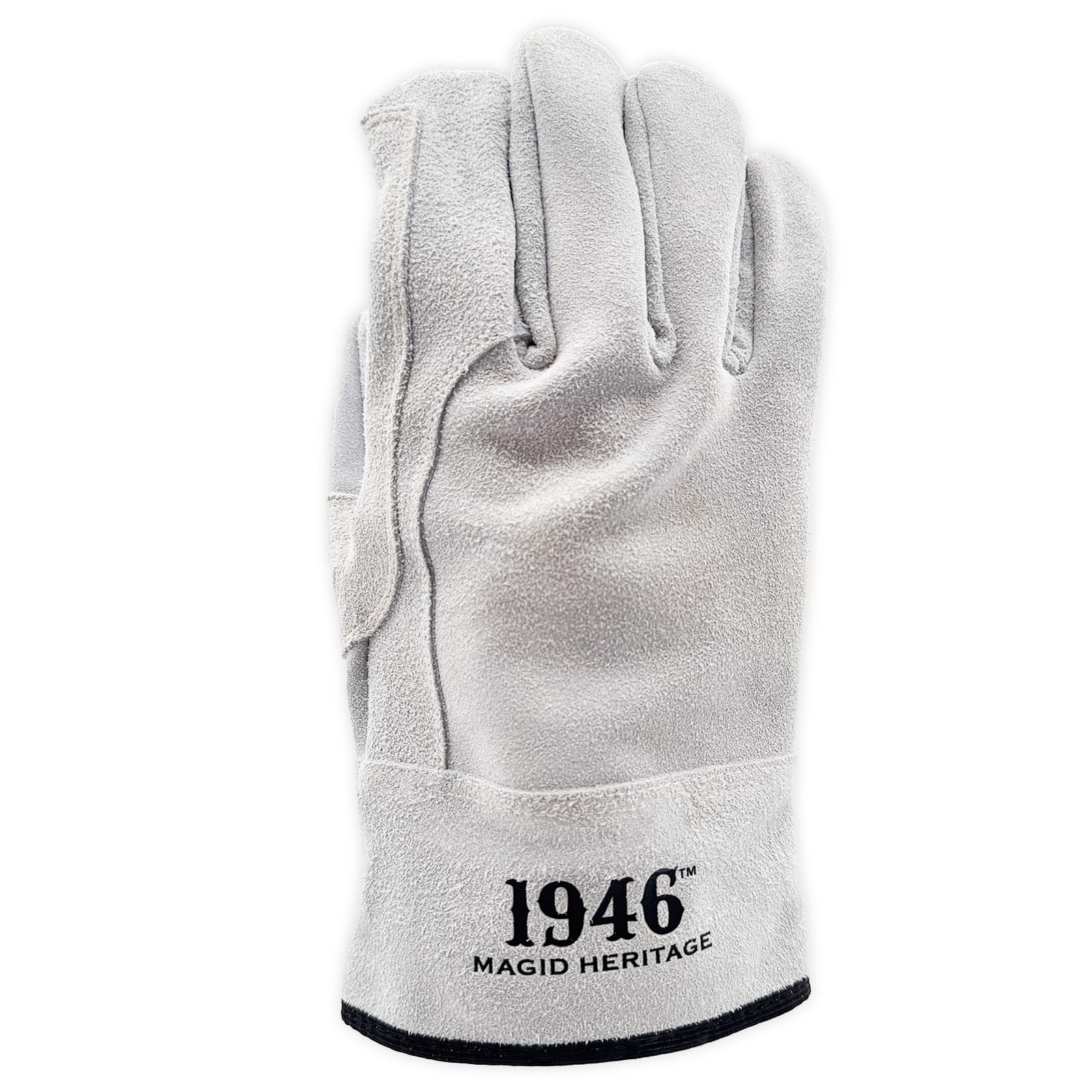 MAGID 1946 Heritage - Guantes de cuero vacuno dividido de para-aramida cosidos de alto calor, 8/M, 6 pares, T1756
