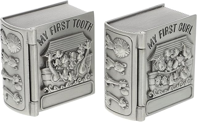 LIFKOME 2pcs First Curl and First Tooth Keepsake Box for Kids Silver Tooth Holder Tooth Collection Organizer Keepsake My First Curl and Tooth Box Set Metal Kids Keepsake Origanizer Child Memory