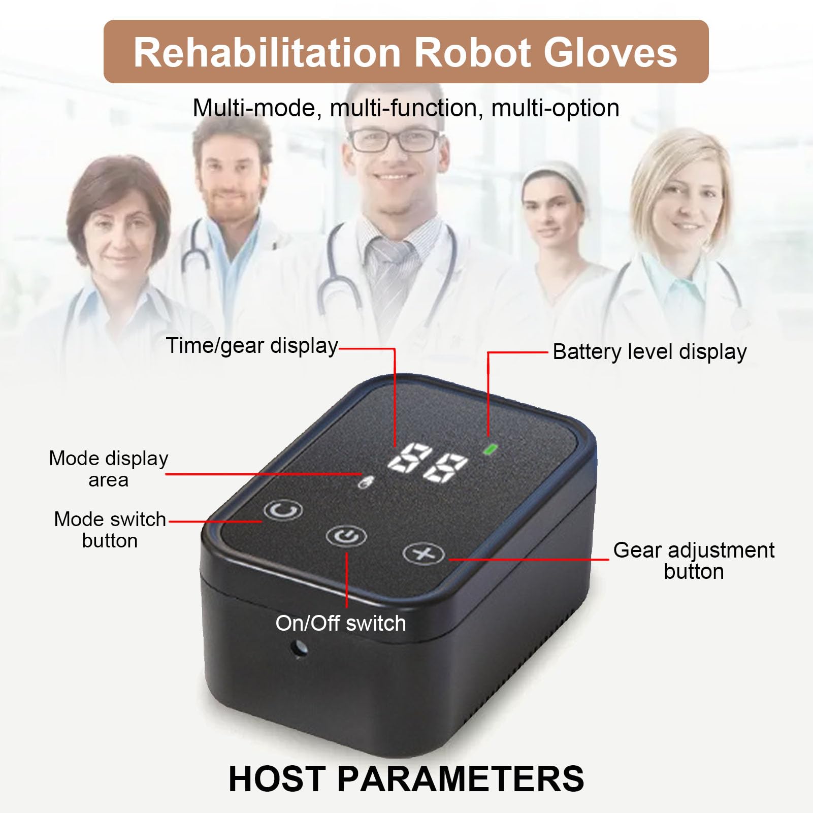 Guantes de Rehabilitación Robótica, Hemiplejía y Accidente Cerebrovascular Órtesis de Dedo, Equipo de Entrenamiento para Entrenamiento de Corrección de Flexión de Dedos Right XXL