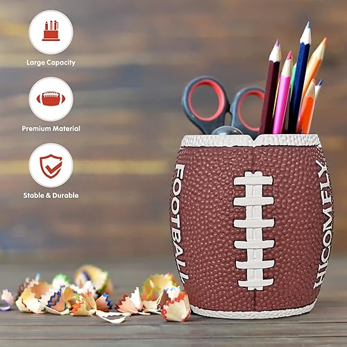 Miniatura 4 de Soporte para bolígrafo para escritorio, suministros de oficina, organizador de artículos esenciales, taza de lápices de fútbol para el hogar,