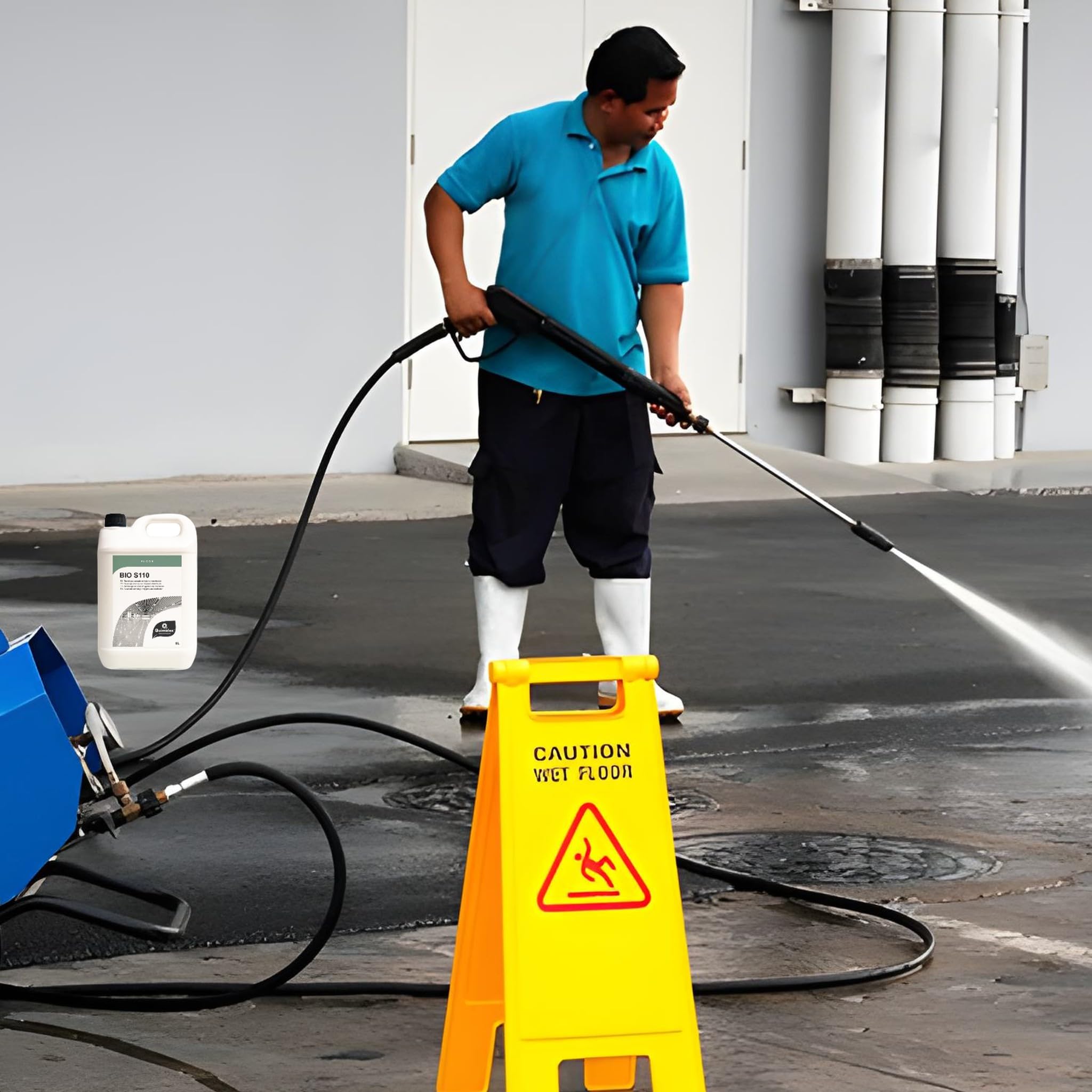 Bricoloco Limpiador desengrasante industrial multifuncional para uso en máquinas fregadoras, hidrolimpiadoras y lava tapicerías. Gran poder desengrasante (1)