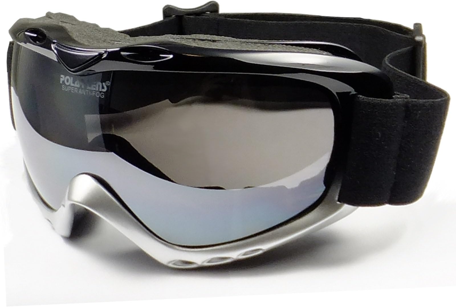 PG9 Matte Silver Ski and Snowboard Goggles / High Performance / Helmet Compatable Extra Long Adjustable Strap / Optical Lenses with Anti-Fog Coating / German Engineered