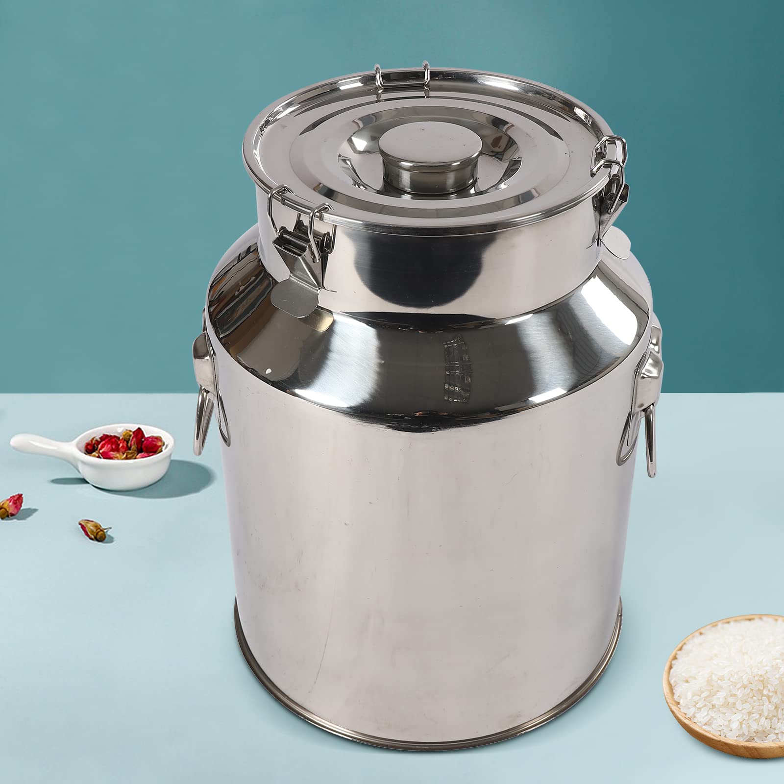 5L/9L/14L Rvs Melk Kan Vat Met Siliconen Verzegeld Deksel Multifunctionele Vloeibare Opslag Container Voor Melk Wijn Olie Rijst Duurzaam en Lekvrij