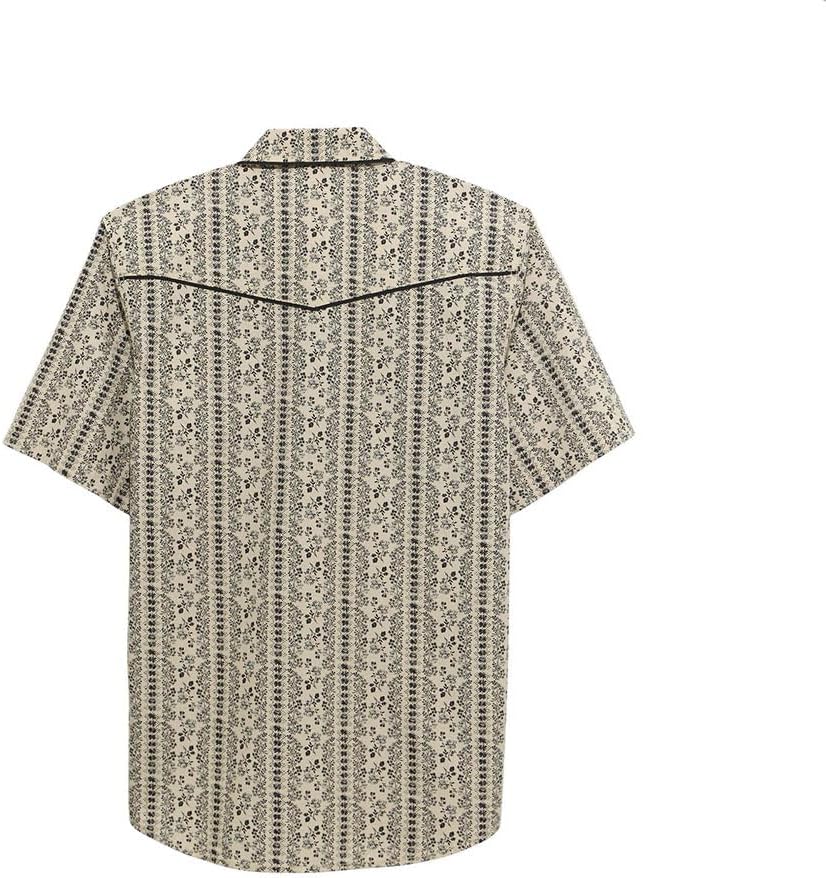 Wrangler Men's Ecru Vintage Floral Snap Shirt