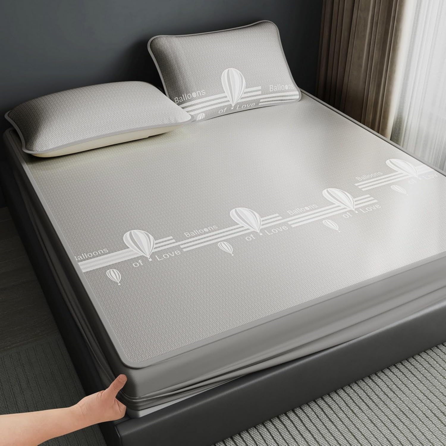 FOREPOTY Fitted Sheet for Single Bed, Double Bed, Summer Ice Silk Cool