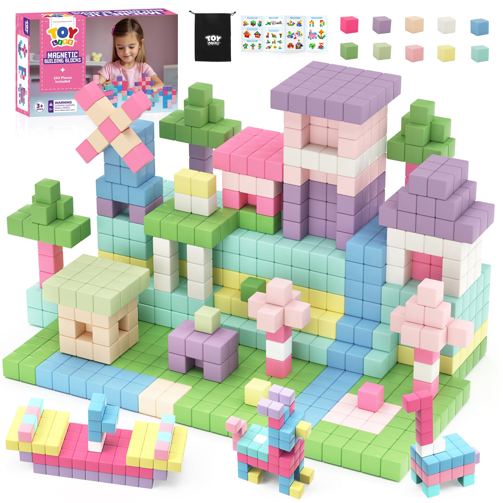 Amazon.com: TOY Life 104 Pcs Magnetic Blocks for Kids Ages 3-5