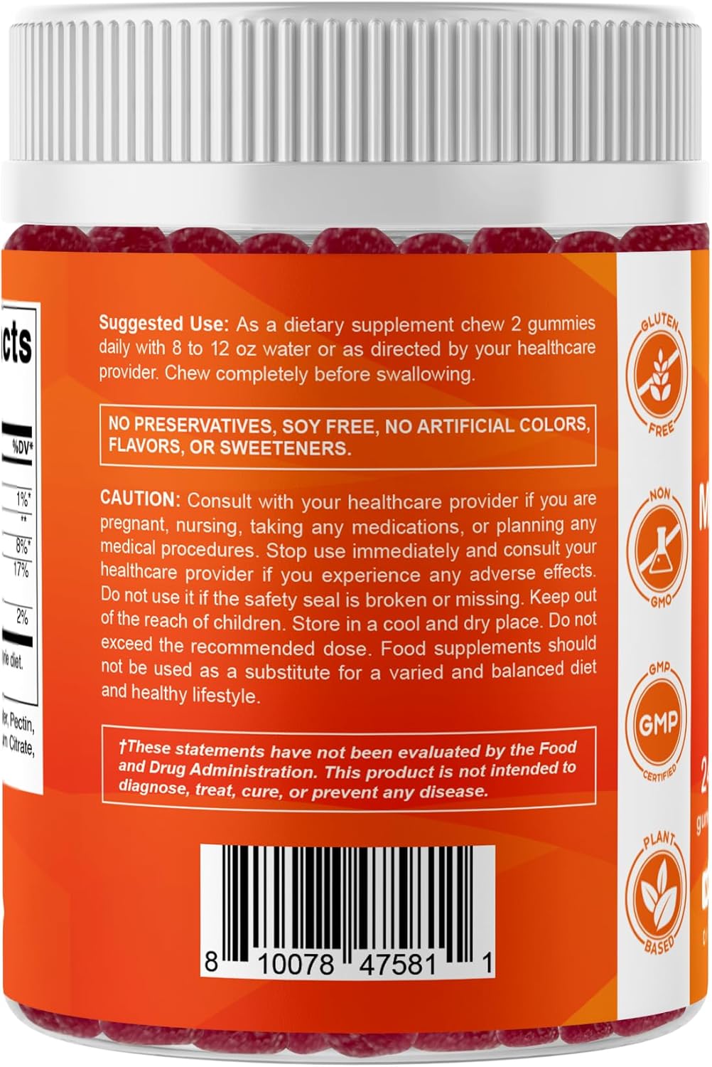 Vitamatic Magnesium Citrate Gummies 600mg per Serving - 240 Vegan Gummies - Natural Raspberry Flavor - High Absorption Magnesium Supplement - Supports Nerve, Bone and Muscle Health - Image 9