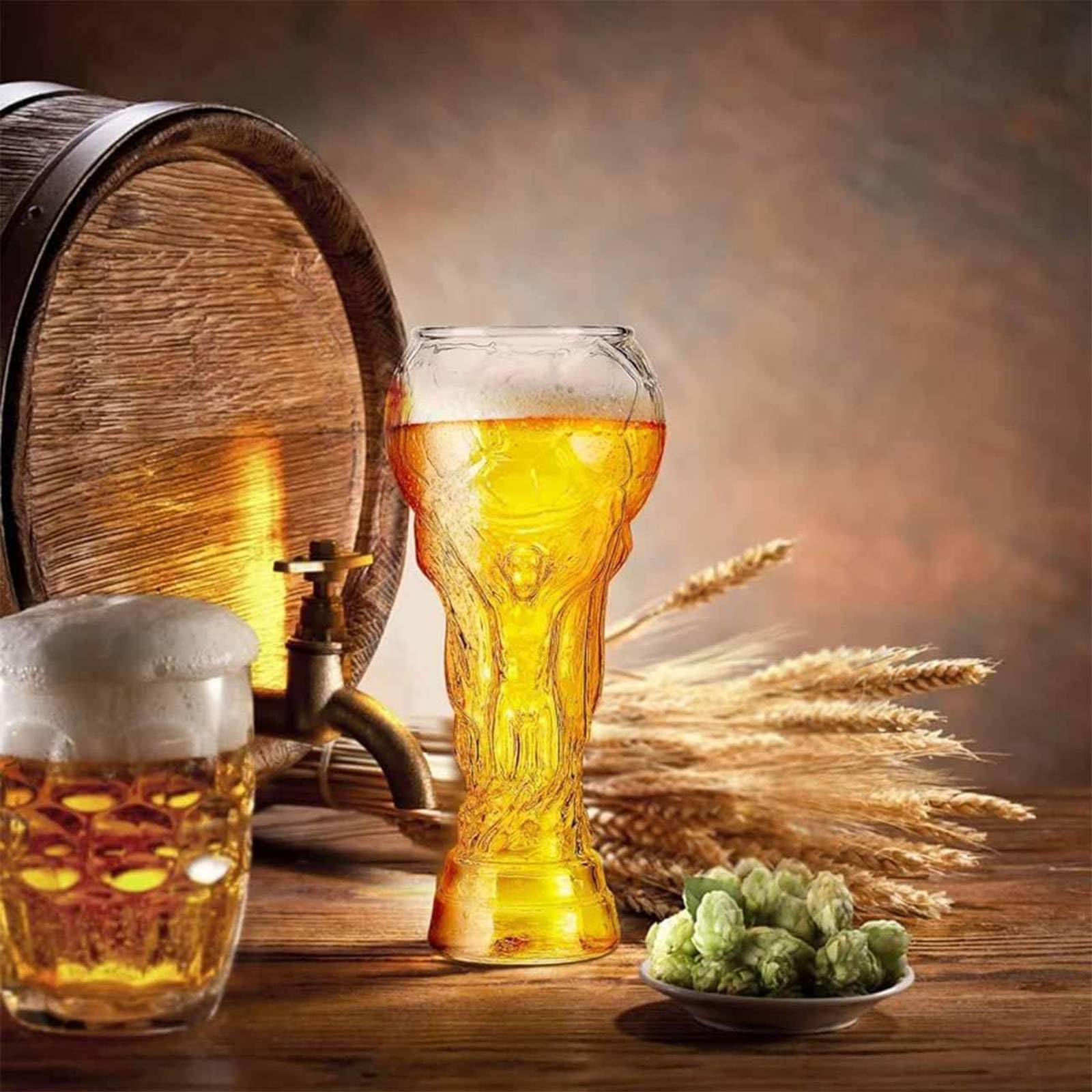 Boccali Birra per Coppa Del Mondo, 800ml Tazza Trofeo Calcio, Bicchiere Originale Birra per Birra e Cocktail