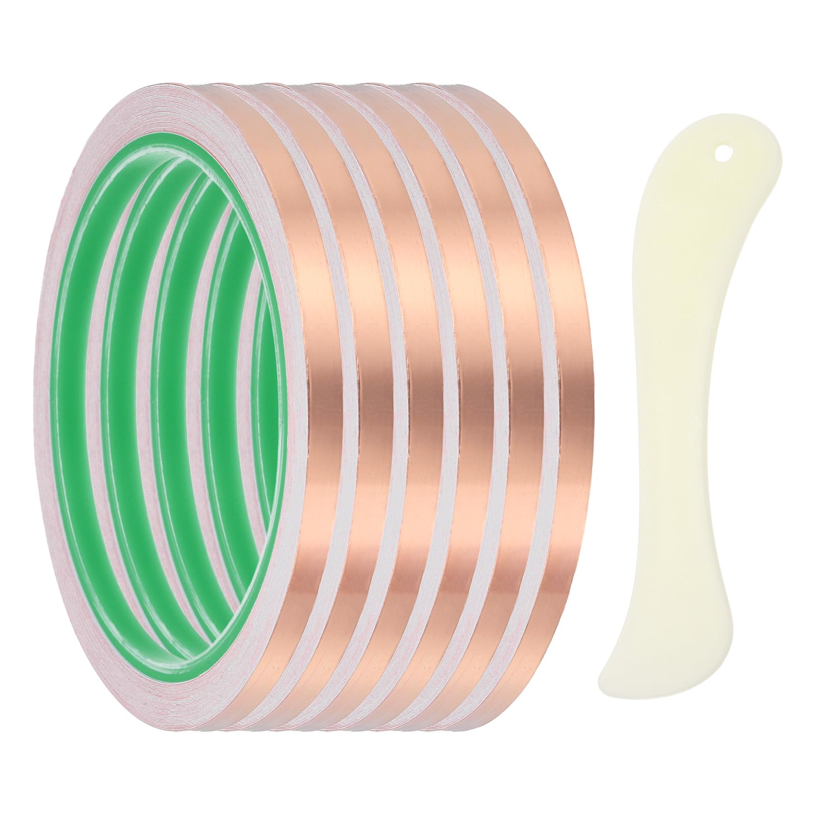 PATIKIL Copper Foil Tape, (6mm x 10m) (6Set), Double Conductive Adhesive Tape with Correction Tool, Suit for - Guitar EMI/RFI Shielding/Electrical Repairs โ image 1