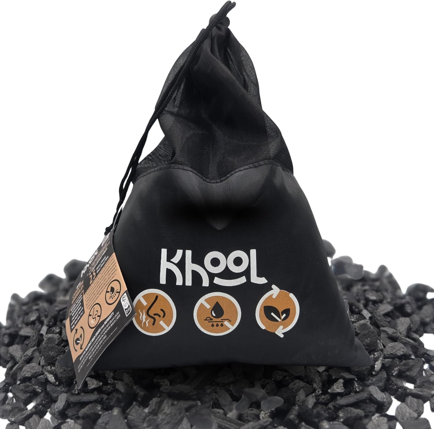 KHOOL - Charbon Actif Granulés 2,5L - Charbon de Bambou Filtration Aquarium et Air - Granules Absorbantes Haute Capacité - Purification Eau Bassin et Filtre - Format Économique - Origine France