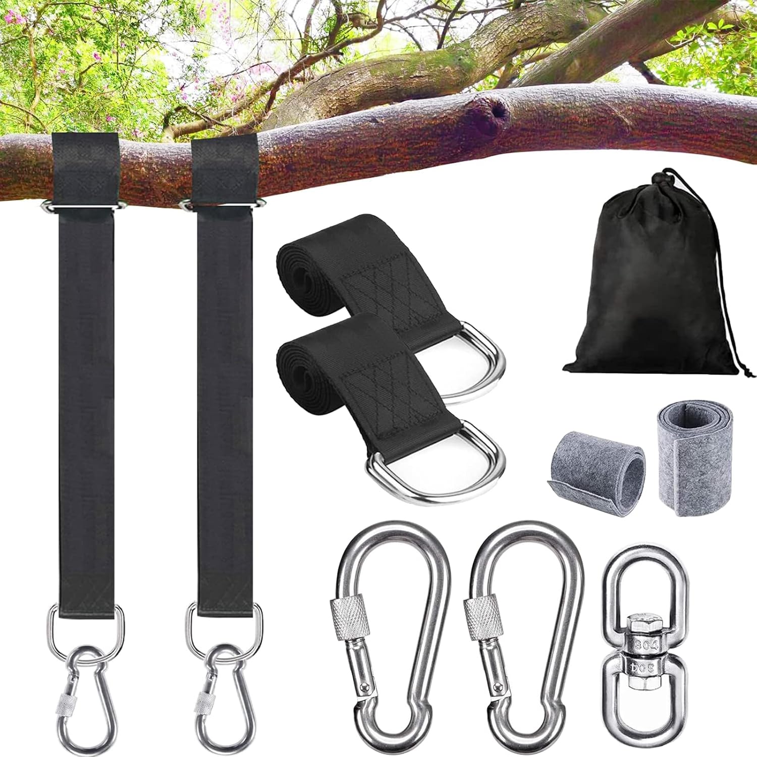 sukevitor Tree Swing Straps Hanging Kit, Adjustable Hammock Tree