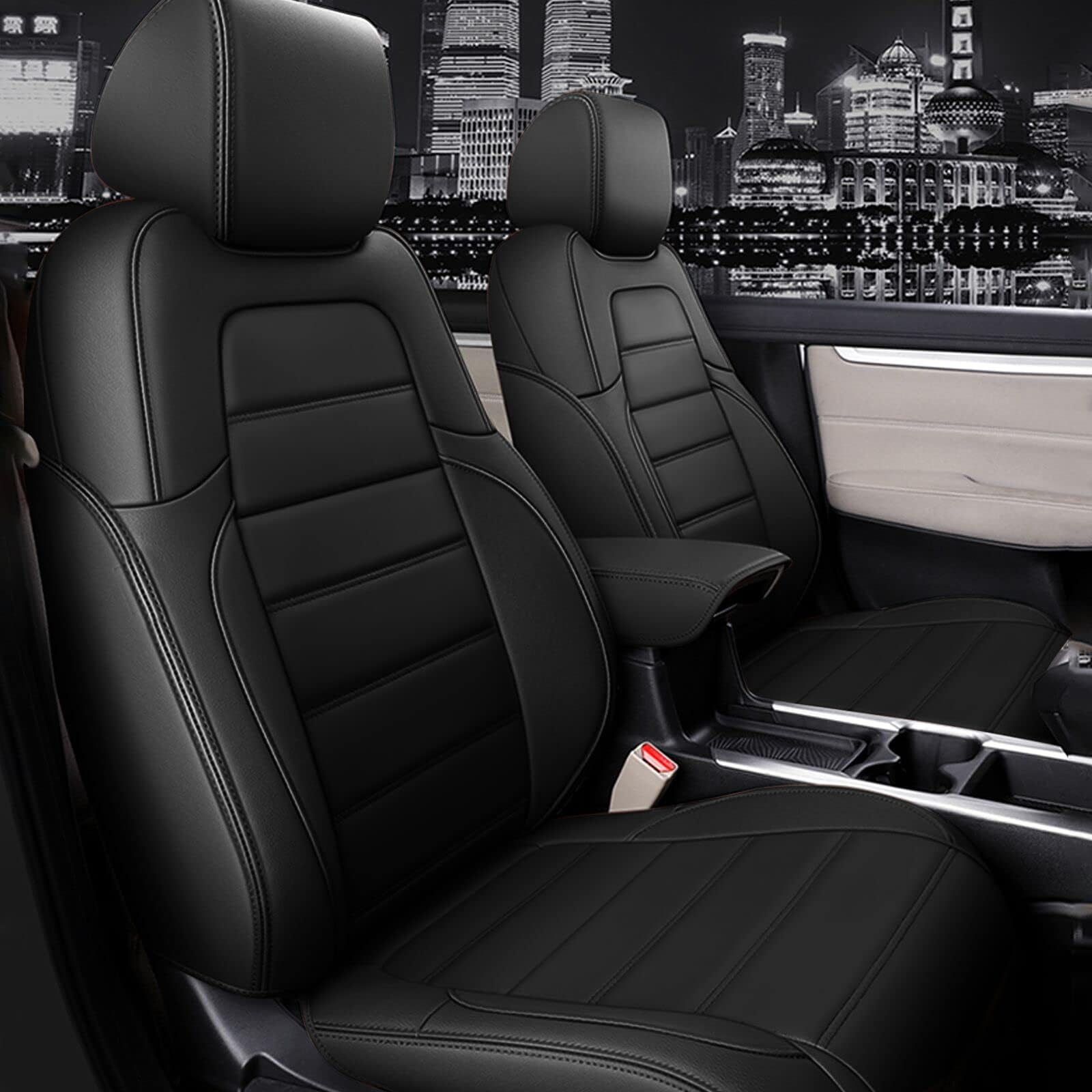 Custom Fit for Honda CRV Faux Leather Car Seat Covers Full Set Compatible for 2017 2018 2019 2020 2021 2022 CRV Seat Protector Compatible Airbag