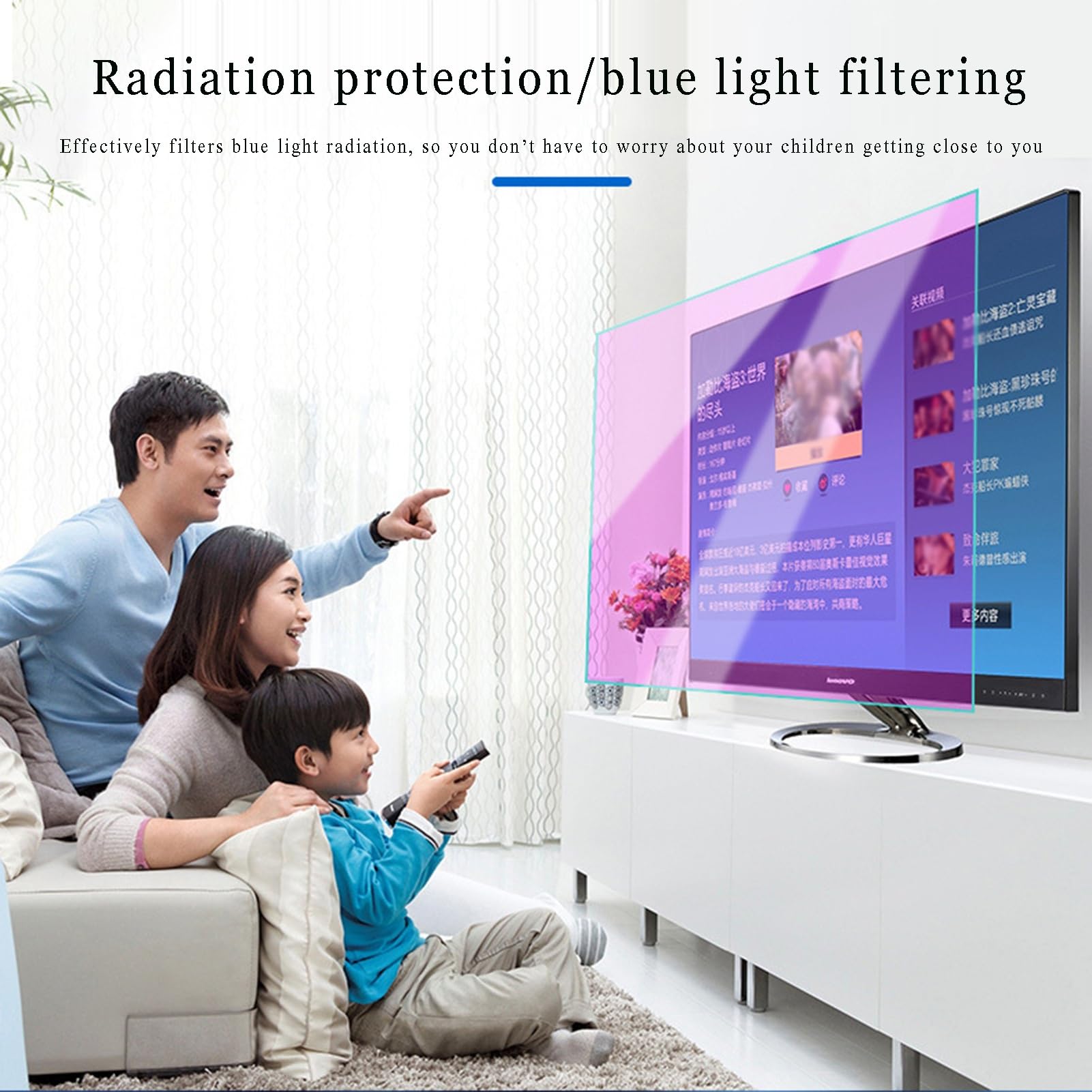 Pellicola Protettiva per TV Opaca Antiriflesso Antiluce Blu AntiGraffio 50 inch 1095x616mm
