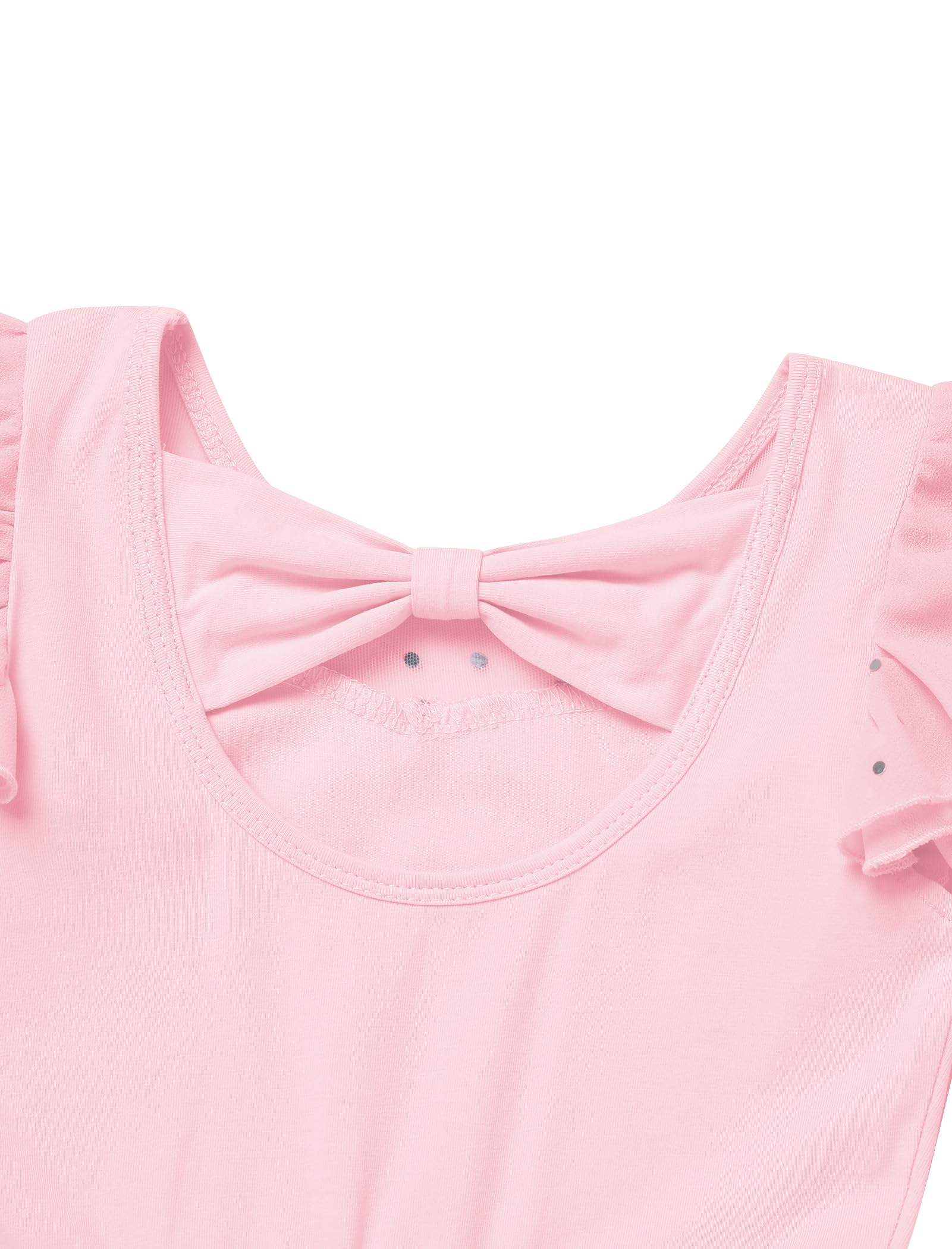 IBAKOM Justaucorps de ballet pour filles avec paillettes et strass - Justaucorps de gymnastique avec nœud dans le dos - Demi-jupe