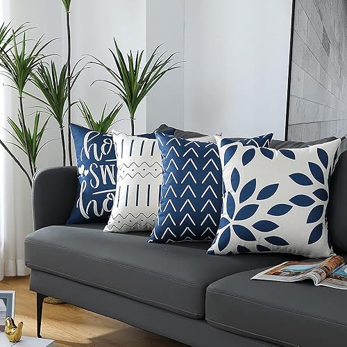 Vista 16 de Homefeelzydys Fundas de almohada de 18 x 18 pulgadas, fundas de almohada de 18 x 18 pulgadas, fundas de almohada cuadradas, juego de 4 fundas