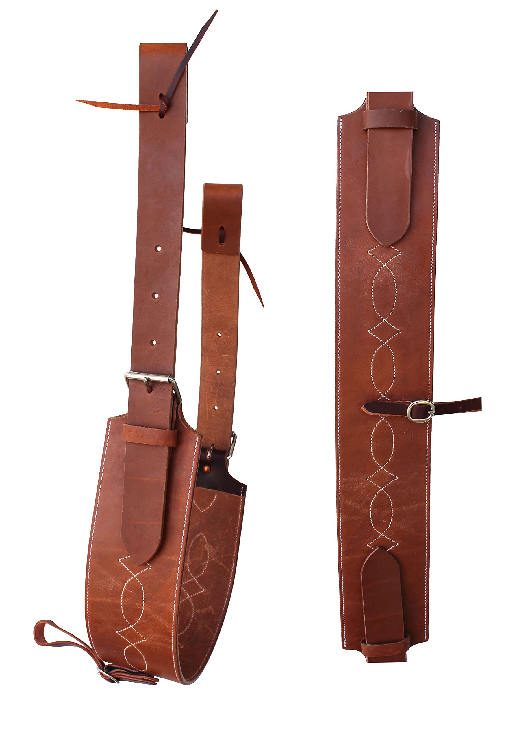 CHALLENGER Horse Western Amish Leather Fancy Stitch Roper Back Cinch Girth Billets 97RS02