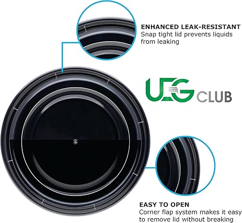 Miniatura 8 de Contenedores de plástico reutilizables de 7 pulgadas, contenedores de alimentos desechables, recipientes de almacenamiento de alimentos con tapas,