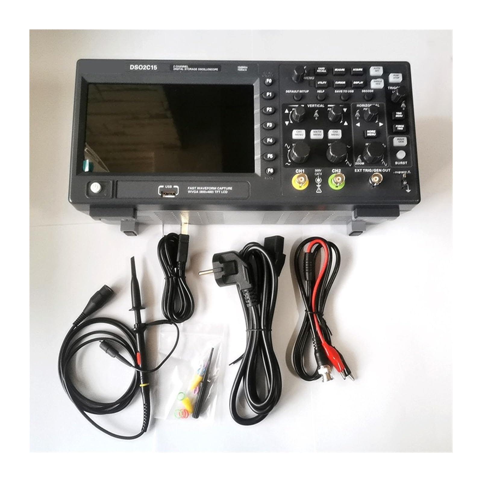 Osciloscopio digital, Osciloscopio digital 2C15 2D10 2D15 2 canales 100Mhz/150Mhz Almacenamiento USB Multímetro portátil Tester(DSO2C15)