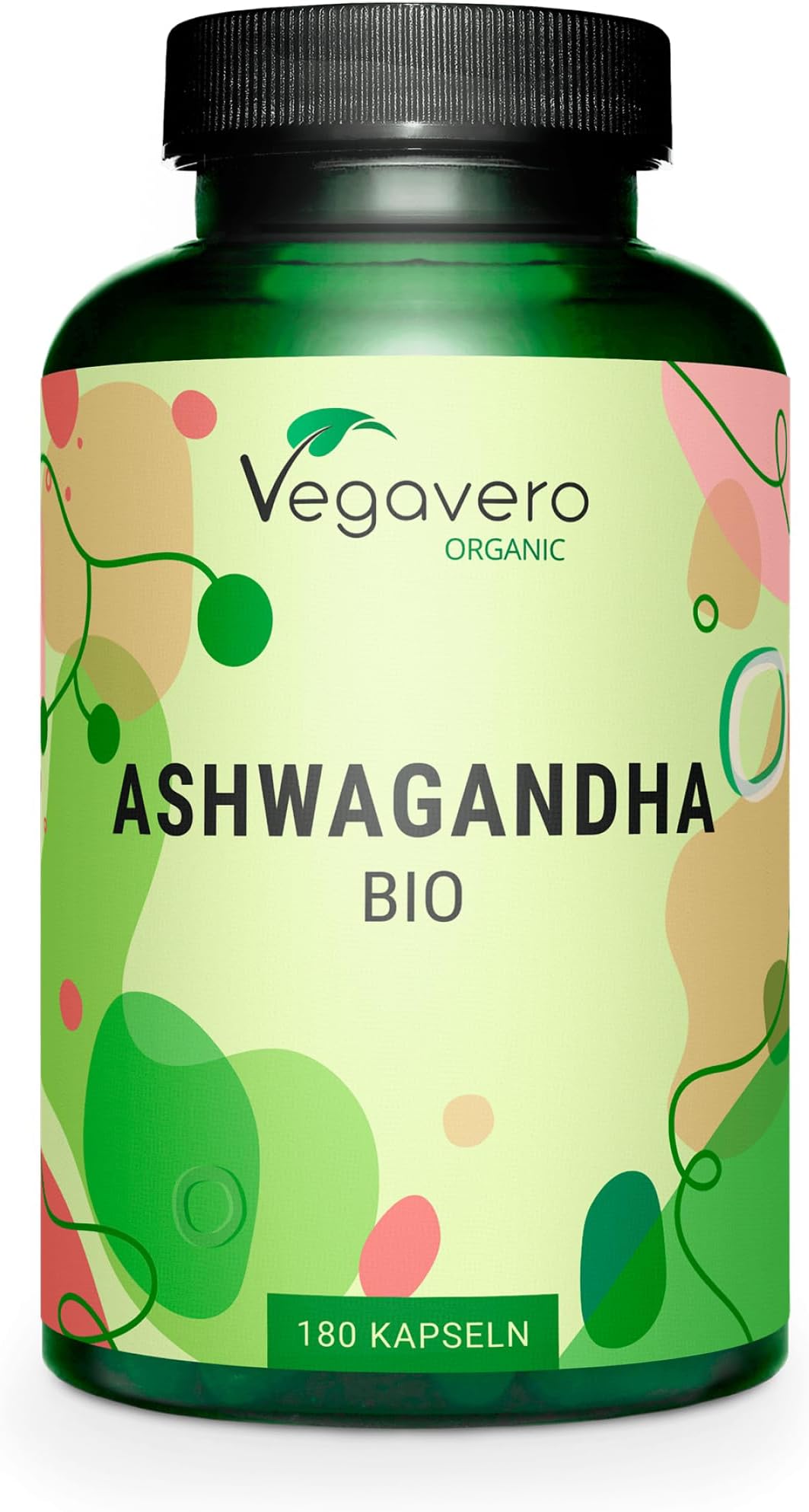 Vegavero Organic Ashwagandha Capsules | 2010 mg Root Powder | 180 Vegan Pills | Standardised 2% Withanolides | Lab-Tested | NO Additives | Vegan