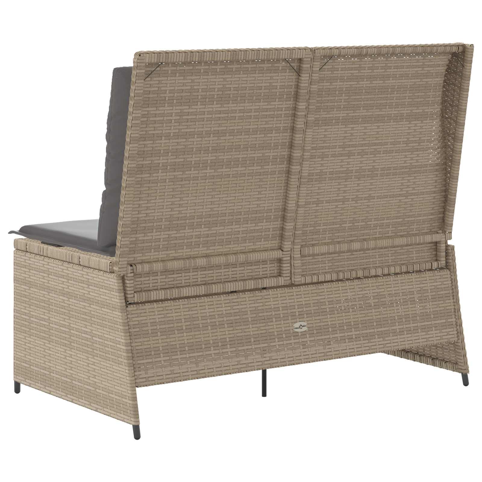 Hothingwell Ławka ogrodowa Beżowy Polyrattan Reclinable