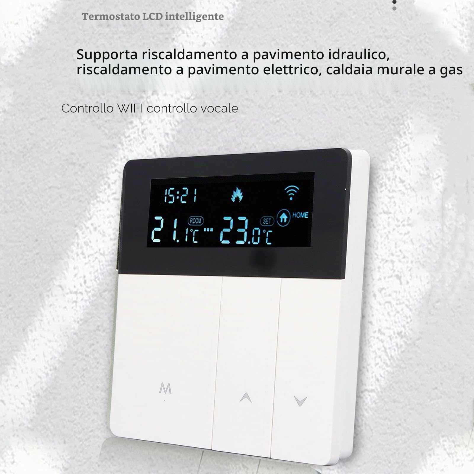 Termostato Intelligente 3A per Casa - Programmabile Con Schermo LCD a Colori, Alta Precisione per Riscaldamento Caldaia ad Acqua (Bianco)