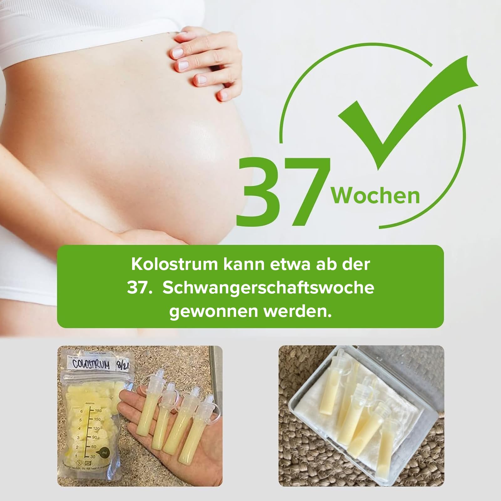 haakaa Silikon Kolostrum Sammler & Milchauffänger Set, BPA-frei, Wiederverwendbar, Mit Baumwoll-Reinigungstuch, Etikettenaufklebern und Aufbewahrungsbox, 4 ml/6 Stück