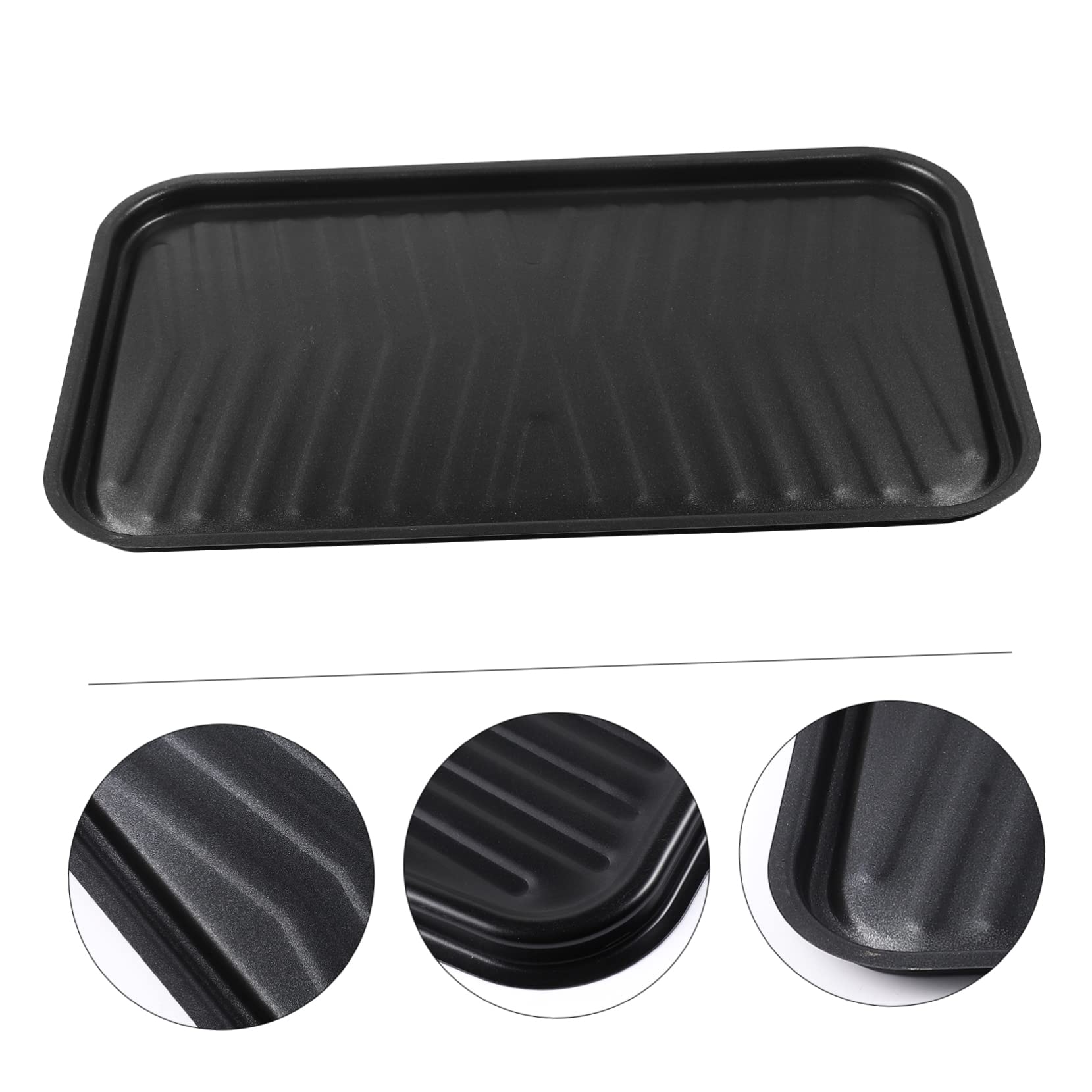 Anneome Sartén Grill Antiadherente de Inoxidable para Barbacoa y Cocina Placa para Pescado y Carnes Diseño Compacto y Resistente la Calor para Parrillas y Hornos Eléctricos