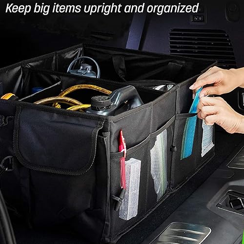Miniatura 4 de Space Saving 68L Foldable Car Trunk Organizers with Adjustable Compartments and Secure Strap for SUV Sedan Truck Storage