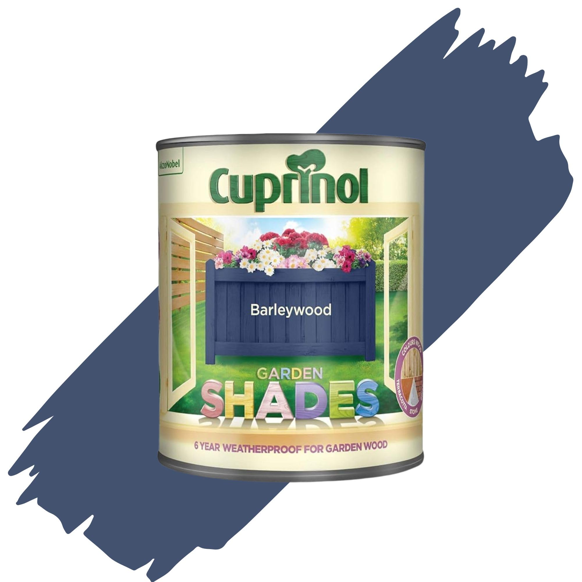 AOC24 1L Garden Shades Fence Paint, Outdoor Wood Paint For Garden Sheds, Furniture, Fences, Exterior Wood, Water Based Paints For Outdoor Surfaces, Brick, Pots (Barleywood)