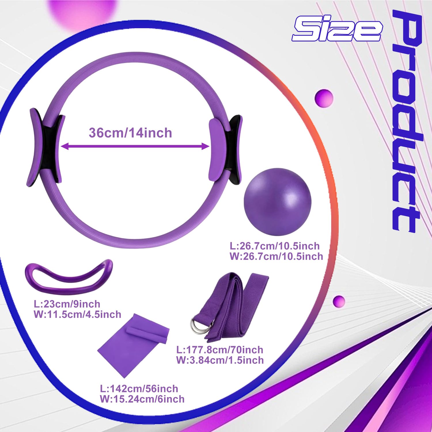 Pilates Ring Set, Pilates Rings Kit Für Frauen, Yoga Widerstandsring, Yoga Fitness Ring, Yoga Fitness Magic Circle, Yoga Ring Mit Doppelgriff, für Beine Arme und Oberschenkel Gewichtsverlust