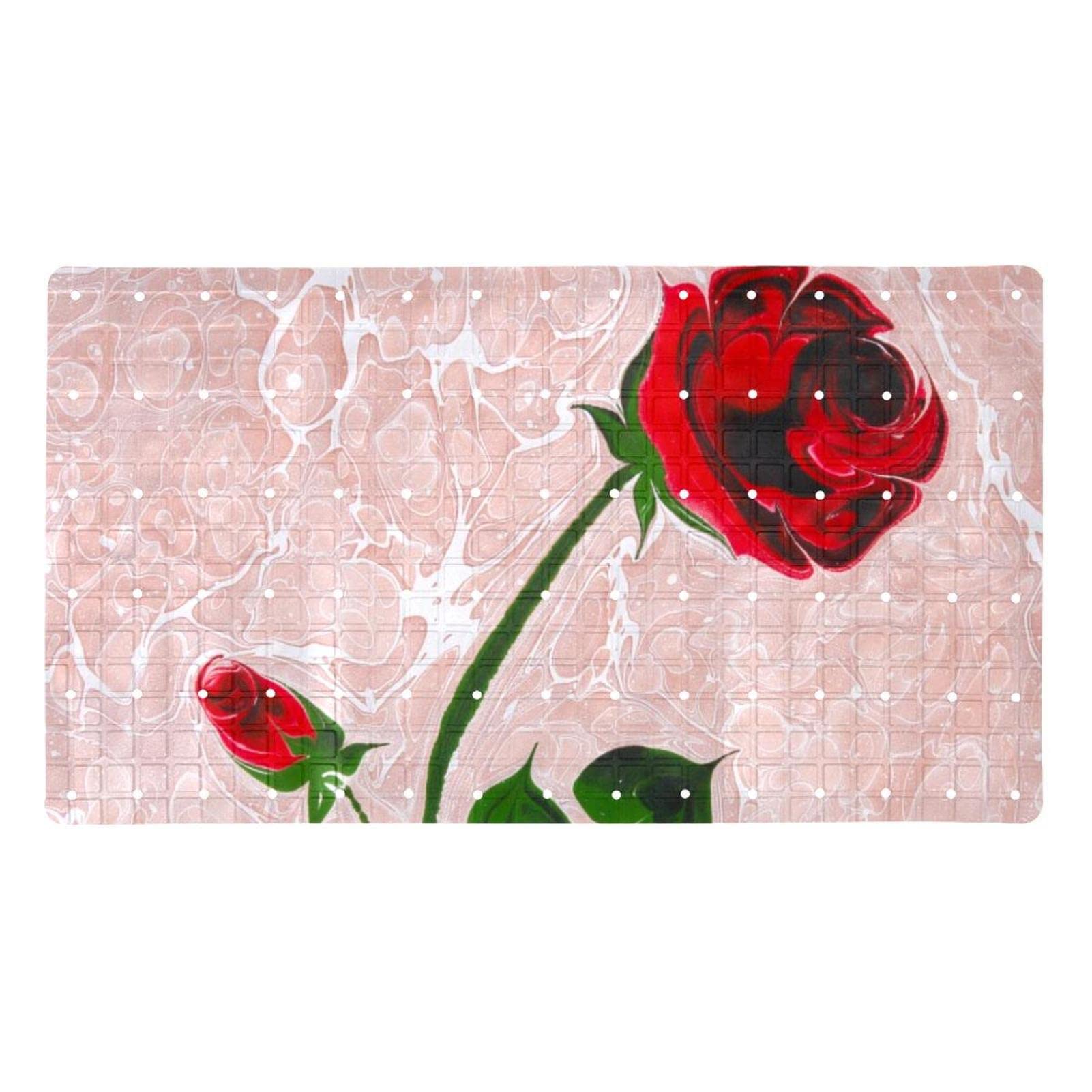 Tapis de bain rose pour baignoire sécurisée et moments de détente douceur lavable en machine
