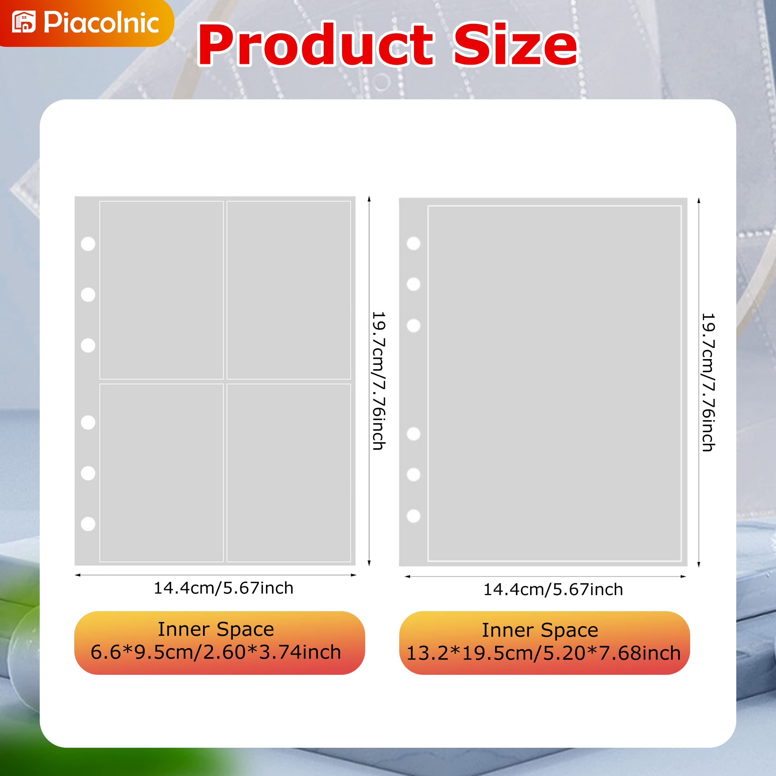 30 Pochettes Transparentes A4 Pour Cartes Postales | 6 Compartiments Par Page | Protection Anti-Poussière/Eau | Chargement Par Le Haut | Classeur 2/3/4 Anneaux
