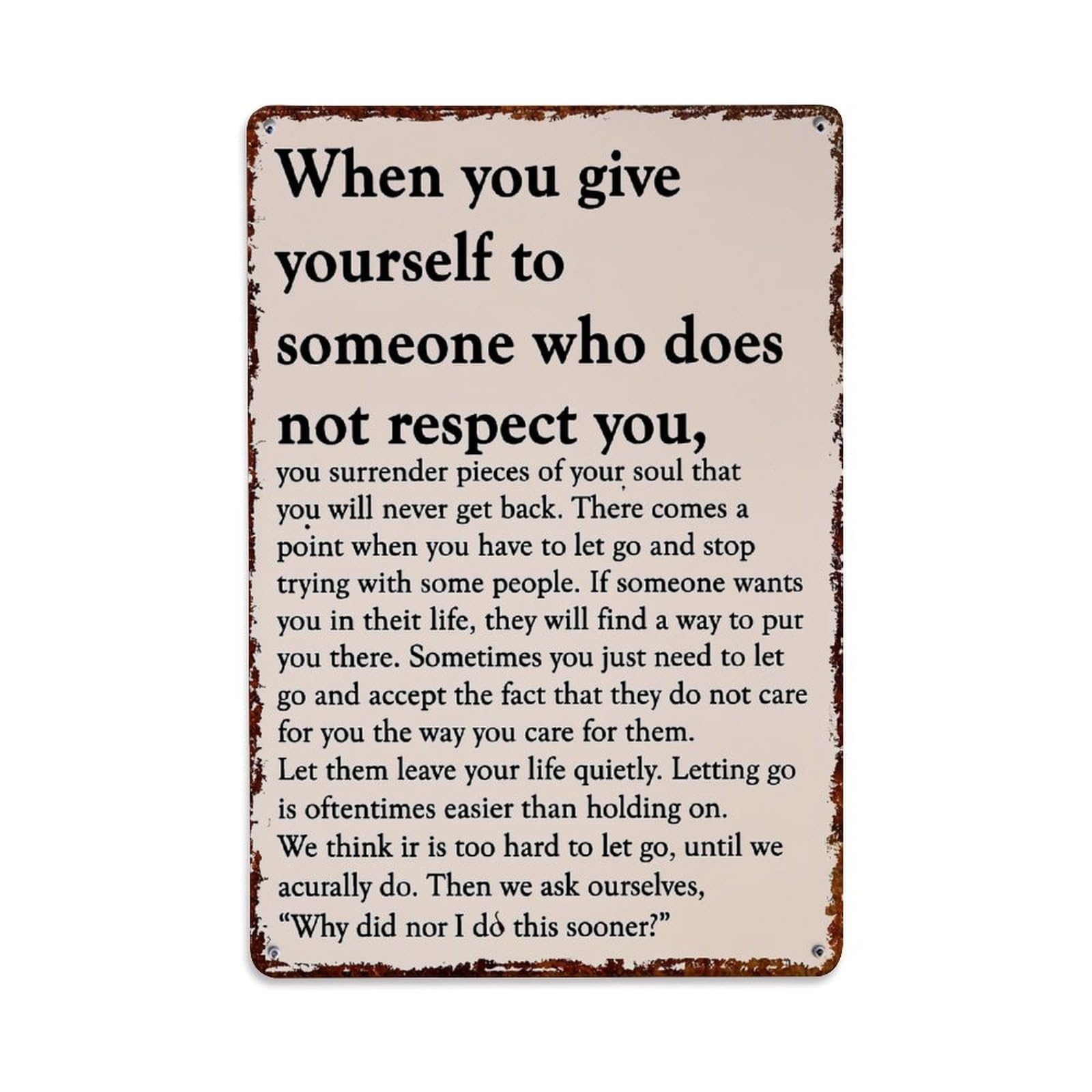 Jdfenggu Vintage Inspirational Quote Text Pattern Print Retro Metal Tin Sign, Metal Poster For Bar, Home, Man Cave, Kitchen, Laundry Room Art Decor 8X12 Inch