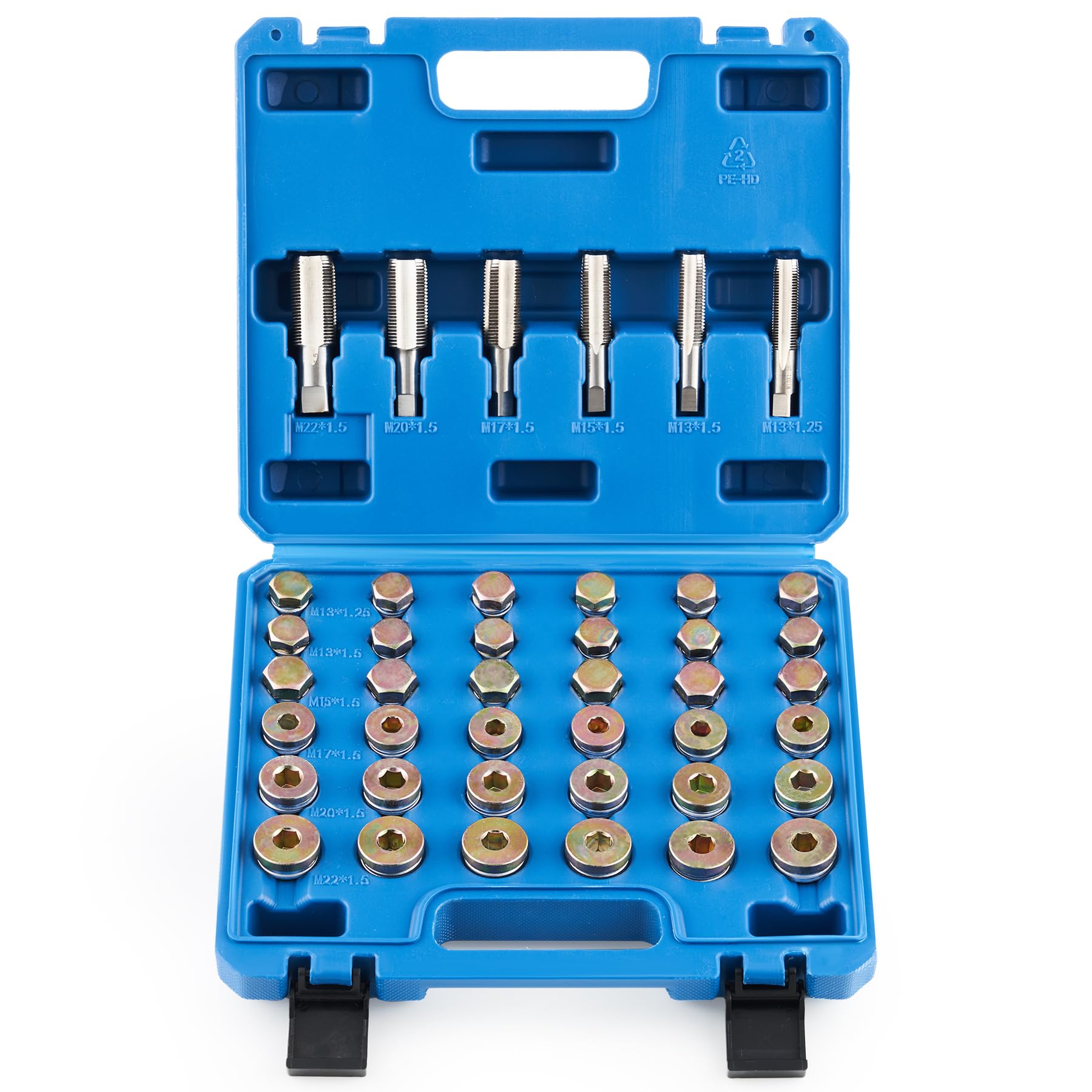 Orion Motor Tech 150 Pezzi Kit Riparazione Filettatura per Coppa dell'Olio M13 M15 M17 M20 M22 Kit Riparazione Filetti del Tappo di Scarico dell'Olio con Rondelle Rubinetti Filettati Tappi di Scarico
