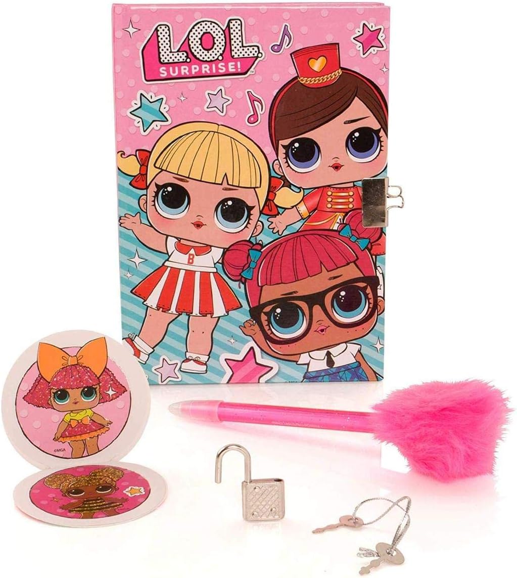 LOL Surprise Lockable Secret Diary & Pom Pom Set Girls Journal