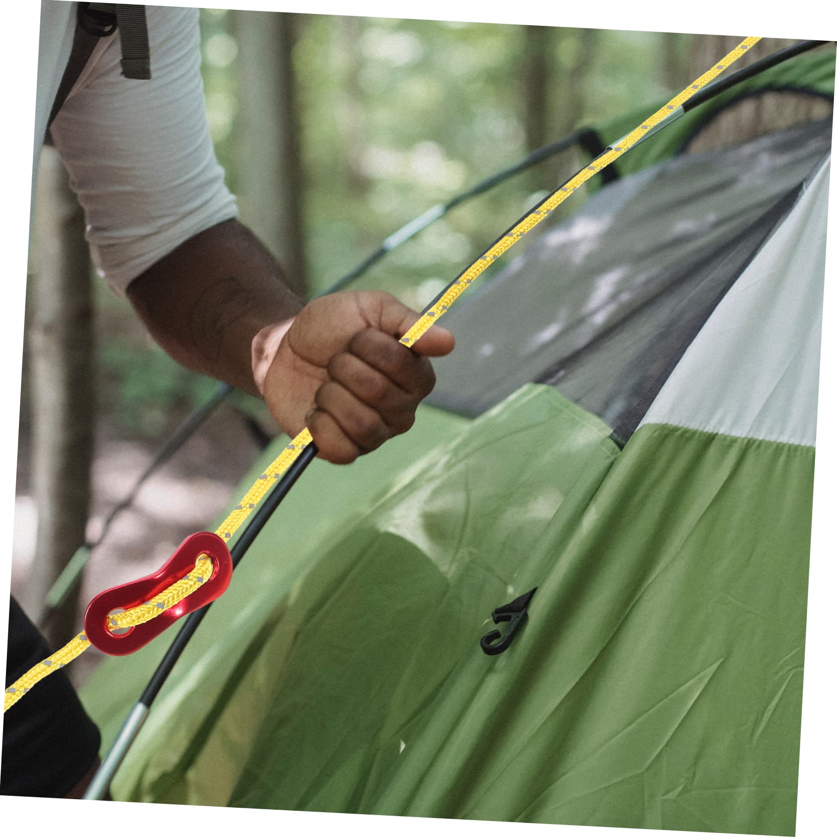 LIOOBO Tent Tensioner Kit with 4 Ropes Outdoor Camping Tarp Ropes Windproof Tent Fixing