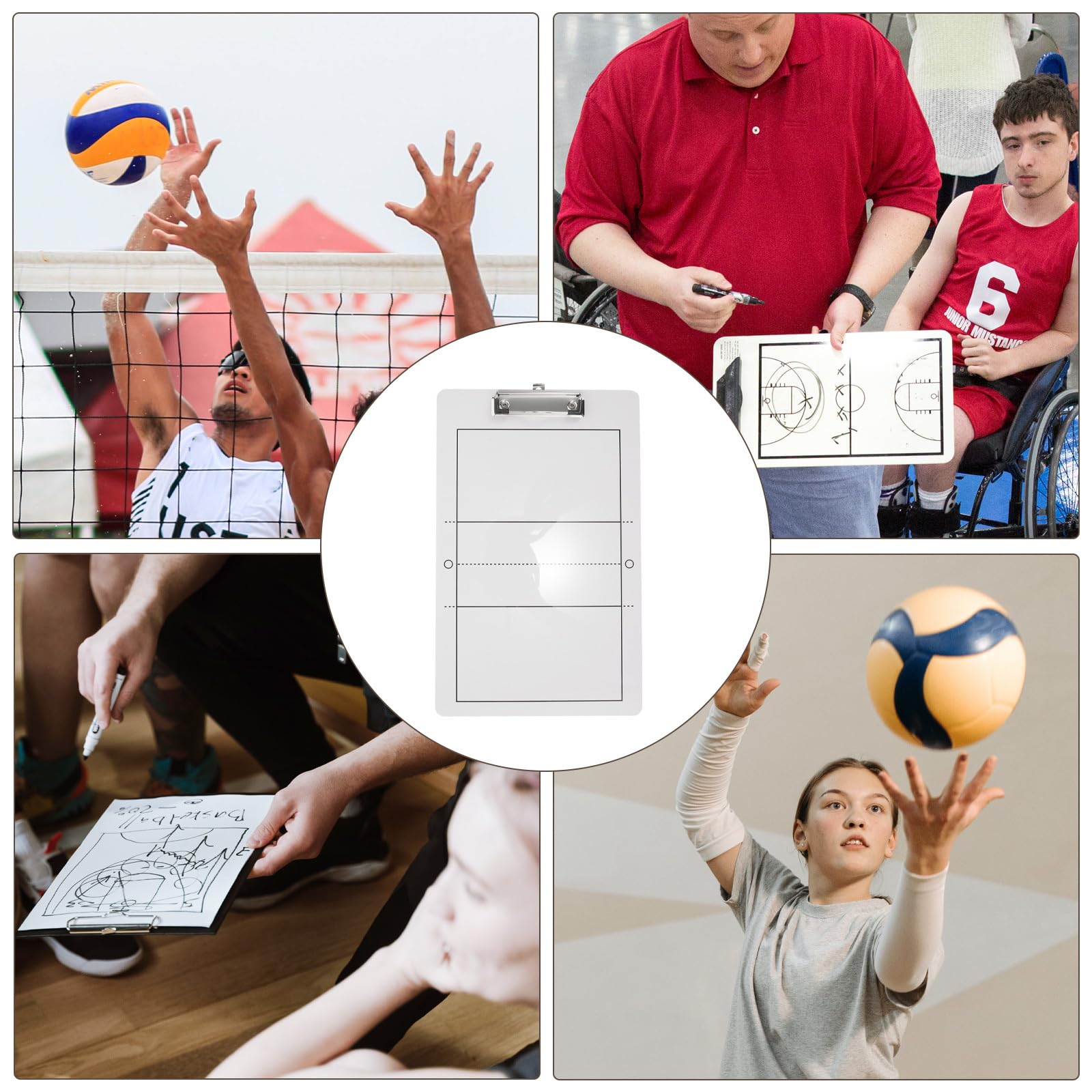 BESPORTBLE Tabellone Di Pallavolo Appunti Di Pallavolo Per Allenatori Lavagna Per Allenatori Cancellabile a Secco Consiglio Degli Portatile Pvc Attrezzatura