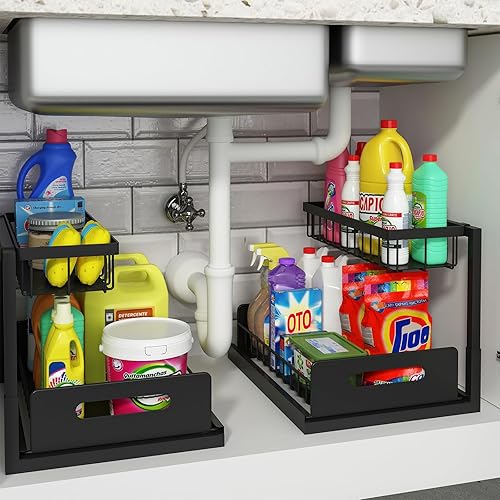 Miniatura 7 de REALINN Under Sink Organizer, Pull Out Cabinet Organizer 2 Tier Slide Out Sink Shelf Cabinet Storage Shelves, Under Sink Storage for Kitchen