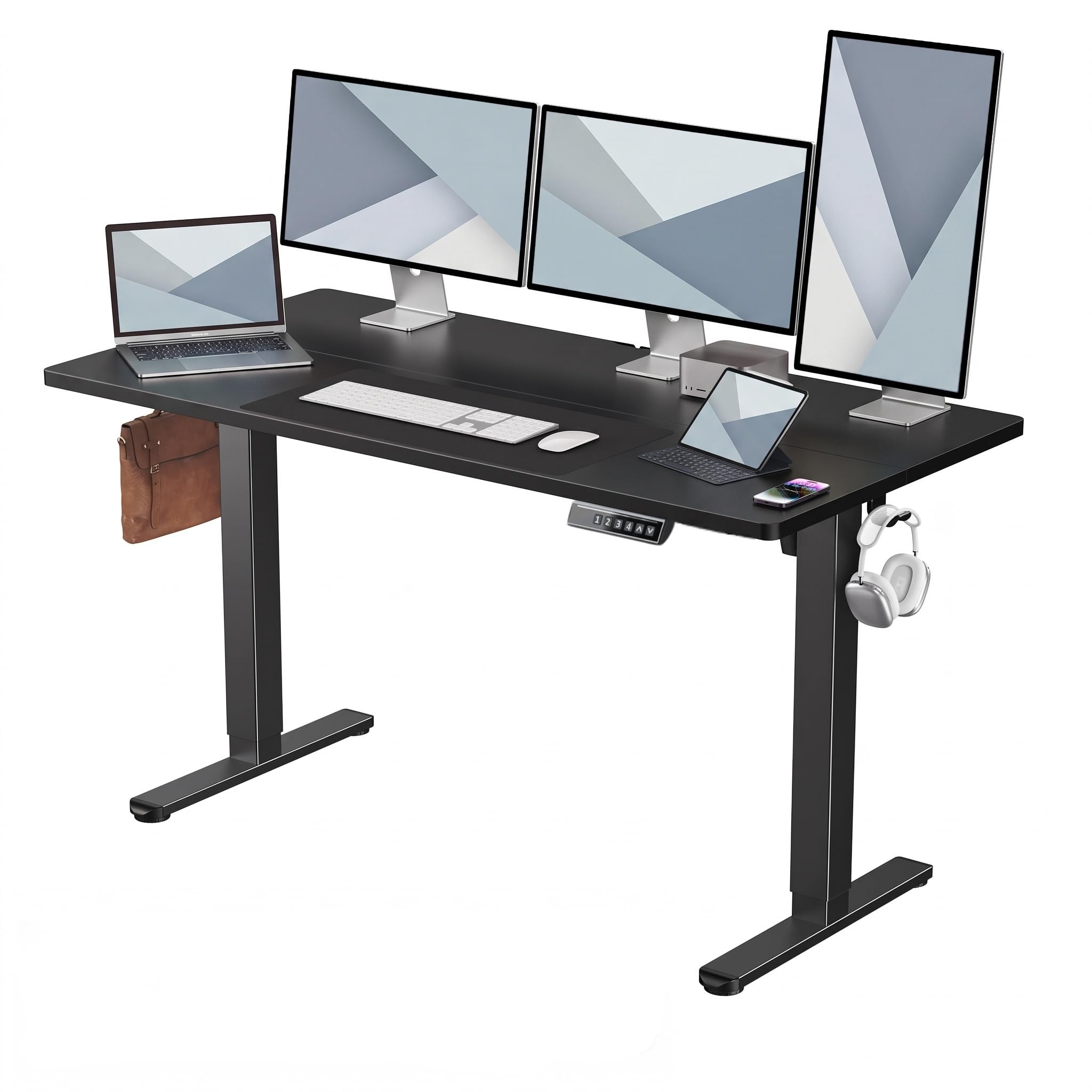 HUANUO 55x28 Inch Electric Standing Desk, Height Adjustable, Black