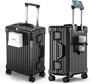 20-inch Carry On Luggage - Zipperless, Aluminum Frame, No Zipper Hard Shell PC Suitcase, Noble TSA Airline Approved Suitcases with Spinner Wheels