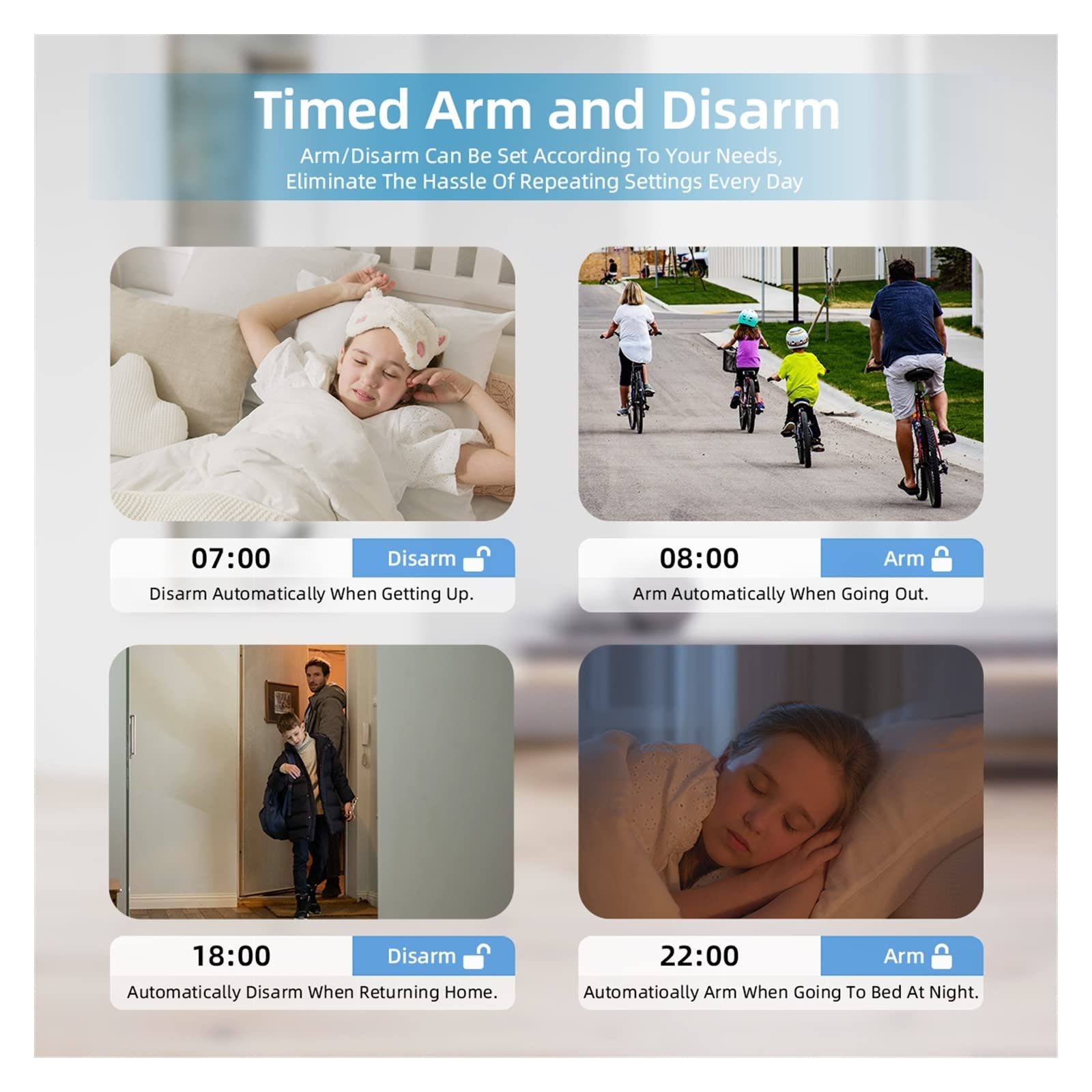 Sistema di Allarme di Sicurezza Domestica, Tuya Smart Home Alarm System Wireless Support con Temperatura e umidità Display Allarmi di Sicurezza(L)