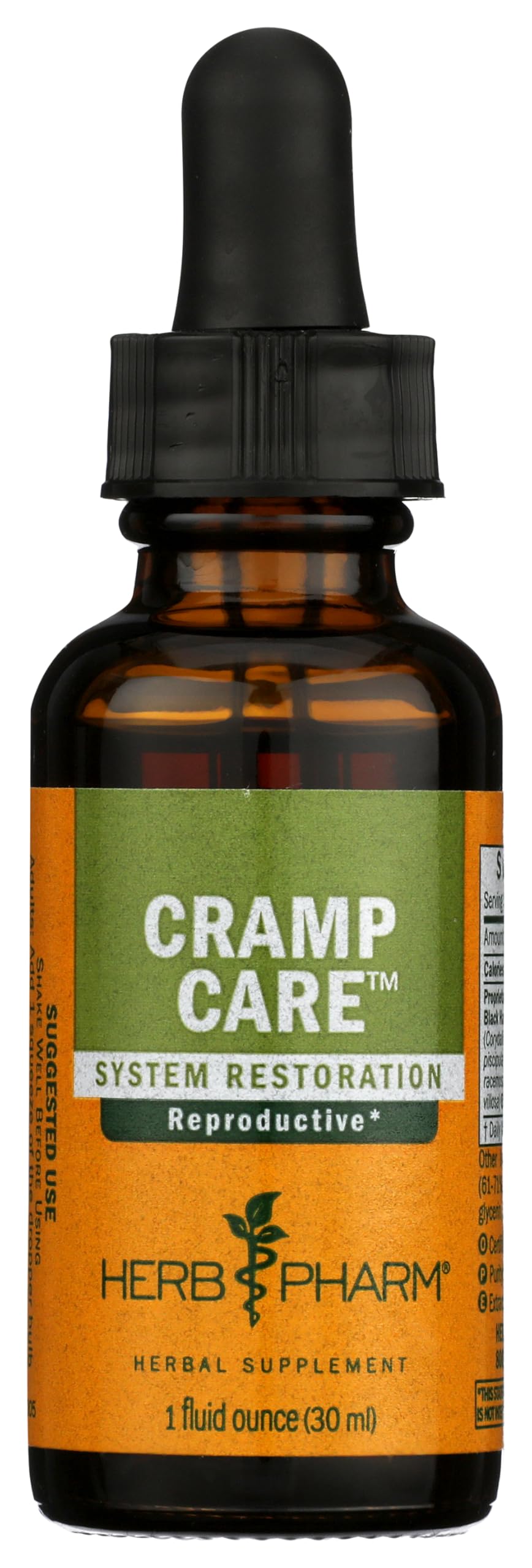 Herb Pharm Suplemento Fitoterápico Cramp Care com extratos de Viburnum opulus, Corydalis yanhusuo e Piscidia piscipula, 30 mL