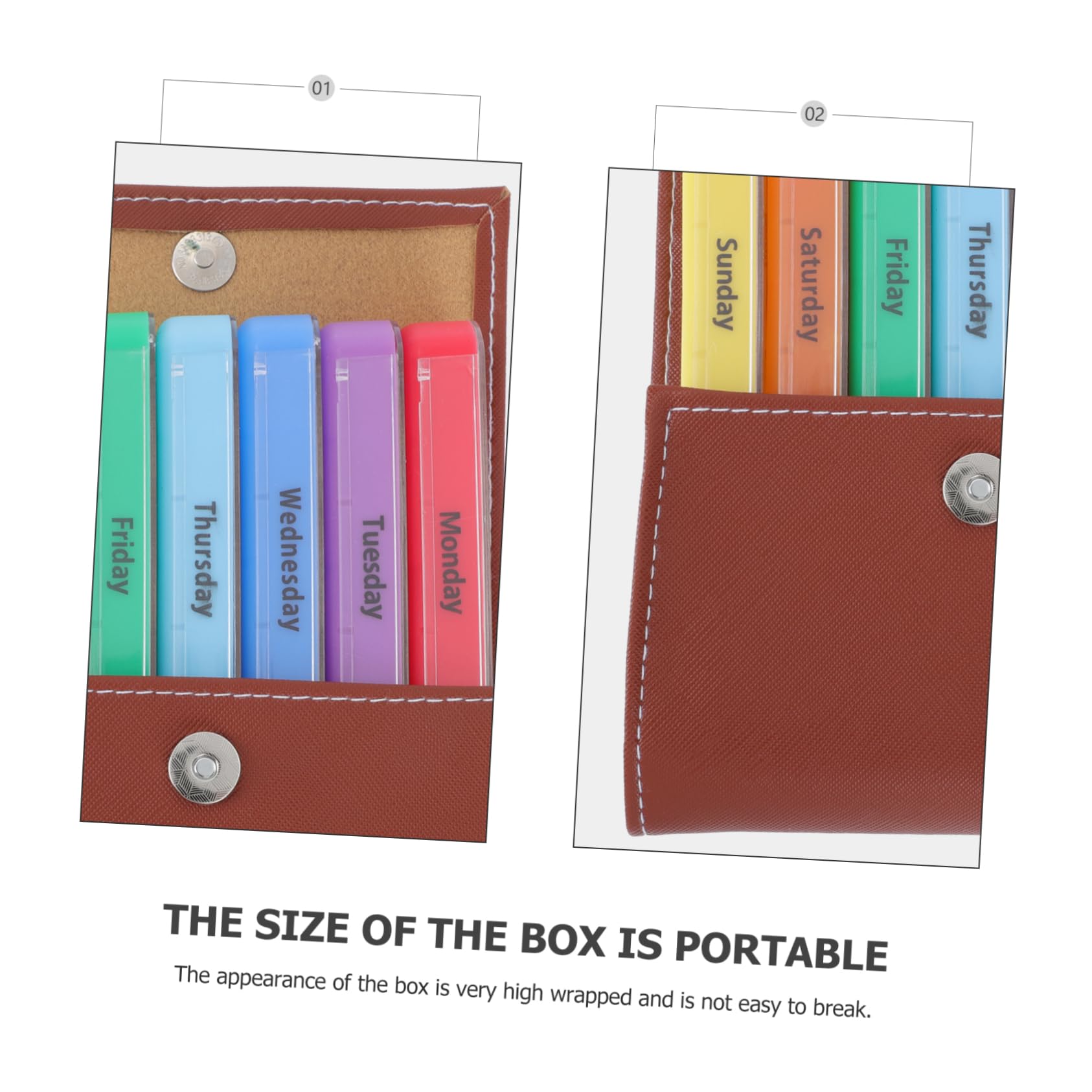 Healeved 2sätze Portable Medikamentenbox Mit Fächern Tragbarer Organizer Für Medikamente Kompakt Und Langlebig Für Zuhause Und Unterwegs Passend Für Handtasche Oder Reisegepäck