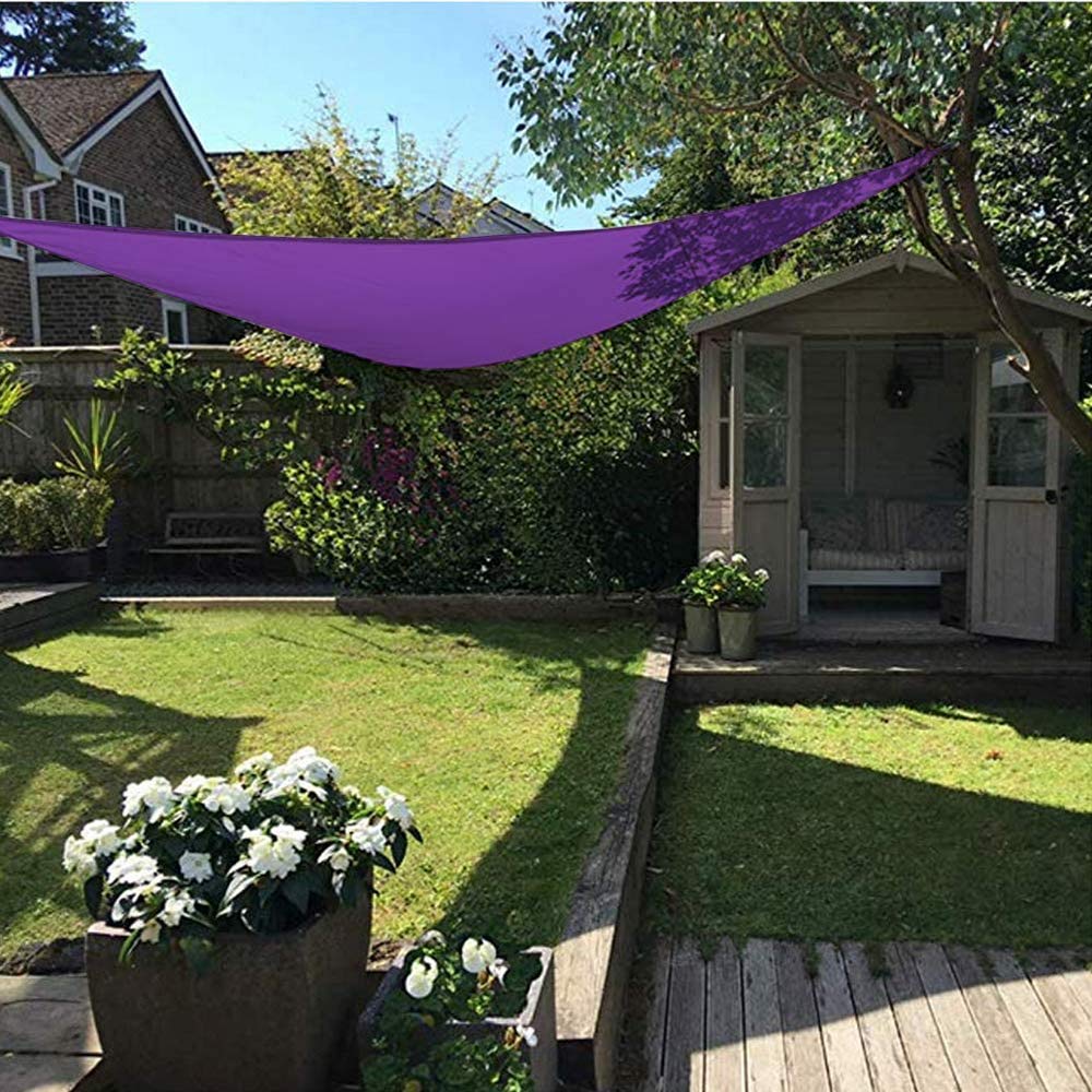 Lila Sonnensegel Markisen, Sonnenschutz Dreieck Baldachin Pergolen Abdeckung Wasserdichter Stoff 95% UV-Schutz Für Patio Garden Außenanlage Und Aktivitäten,5 * 5 * 5 m Garten