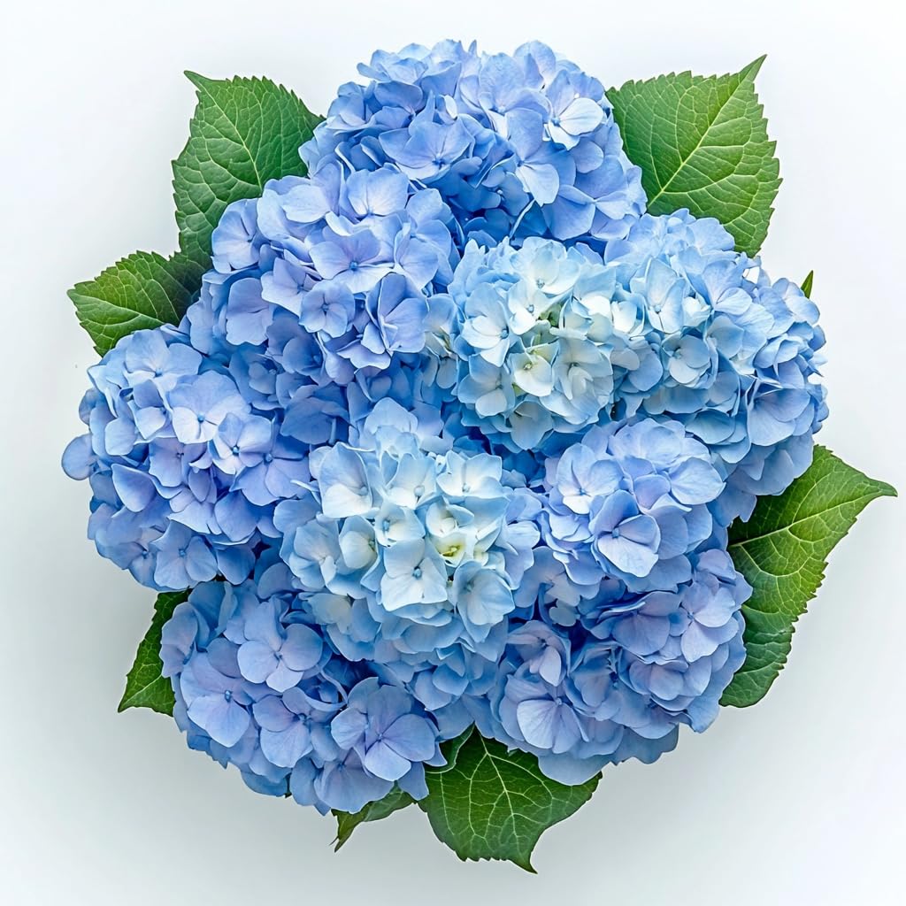 GlobalRose 20 Blue Hydrangea Flowers – Responsibly Sourced Blue Flowers – Hand-Picked Flowers Fresh Bouquet for Graduation, Anniversary, Birthday & Special Occasions
